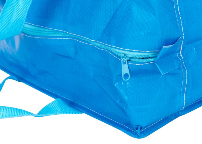 Réutilisez les sacs à provisions non tissés environnementaux de bleu avec le logo imprimé par coutume