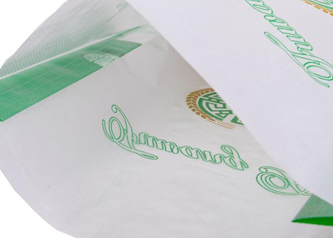 Doubles sacs de impression d'emballage de riz tissés par pp avec le fil de couture clair de fenêtre