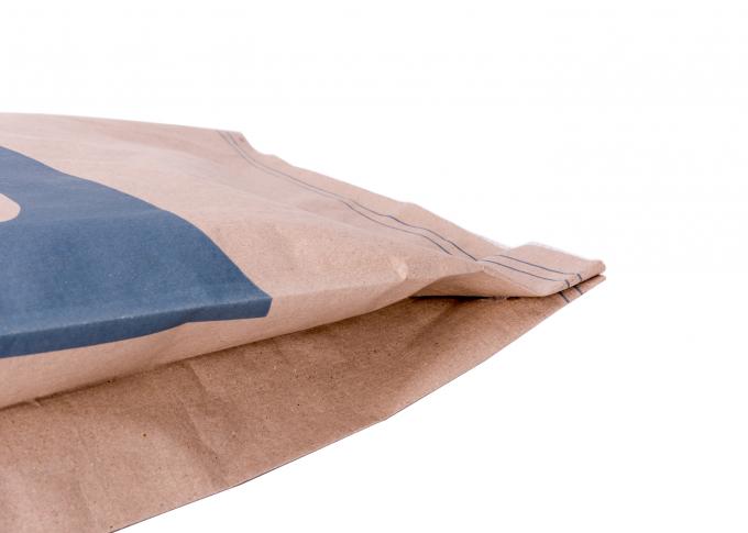 Sacs de catégorie comestible de papier de Multiwall Brown emballage avec la coutume d'impression de couleur de thermocollage