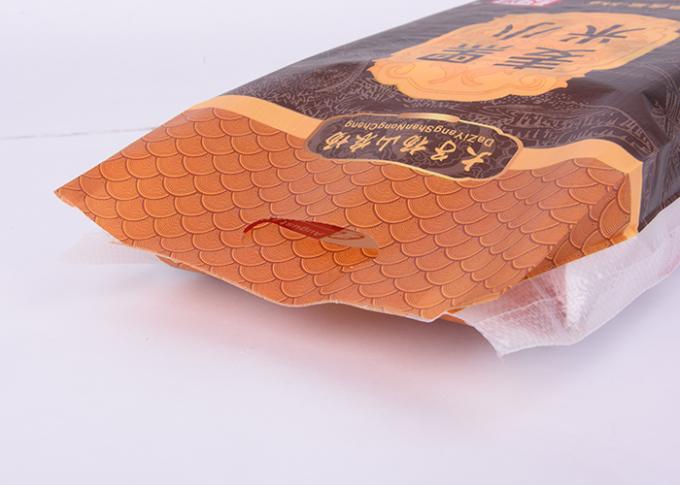 Sacs de riz de polypropylène tissés par pp imprimés par couleur avec le côté transparent de gousset
