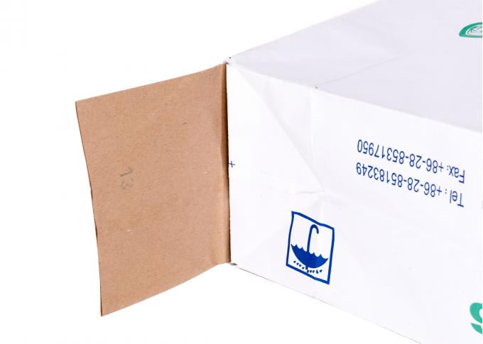 Blanc/sac de papier ciment de Brown, sacs Gusseted tissés par pp de papier d'emballage poly