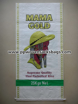 le riz tissé par pp de 25kg BOPP Lamiated met en sac/les sacs imprimés multicolores riz de MAMAN GOLD Fournisseur