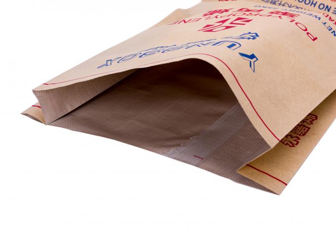 Sac en plastique de papier d'emballage de sac de papier de soudure à chaud avec le matériel de textile tissé de pp