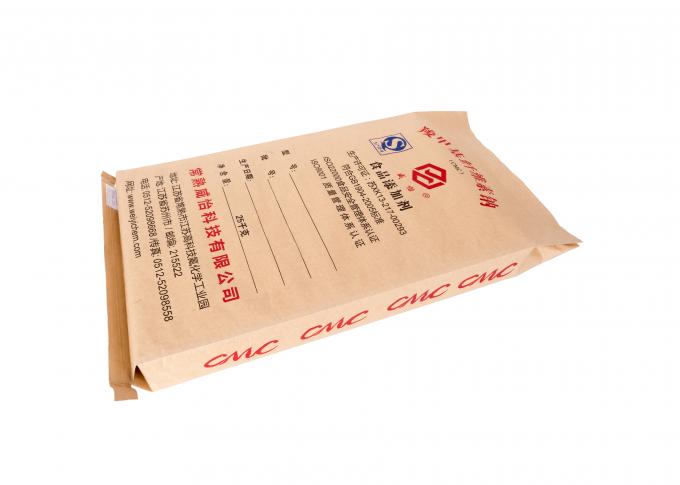 Sacs en papier résistants inférieurs cousue/de bloc Brown pour l'emballage de produits chimiques/matériaux de nourriture