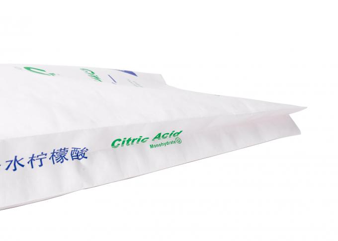 Le bopp tissé blanc de papier d'emballage tissé met en sac avec la bouche du fond de thermocollage étanche à l'humidité