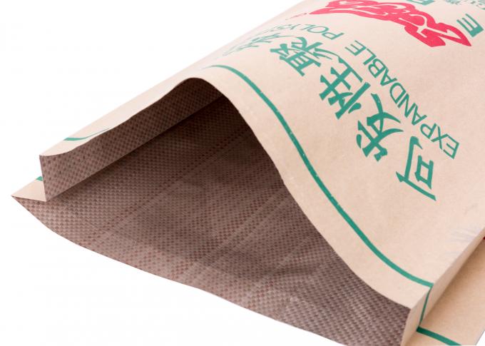 Le PE rayé/BOPP a stratifié des sacs avec le blanc/l'impression offset de surface de papier métier de Brown