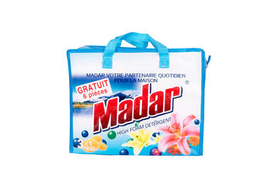 Réutilisez les sacs à provisions non tissés environnementaux de bleu avec le logo imprimé par coutume